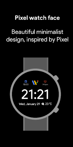 Pixel Minimal Watch Face - Watch Faces for WearOS 1.8.8 screenshots 1