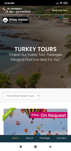 Android application Holiday Solutions screenshort