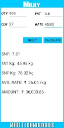 MRG Milk Rate Calculator