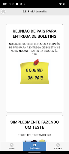 Juvenília App Screen 2