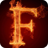 Fiery letter F live wallpaper icon