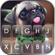 Cute Tongue Pug Keyboard Background