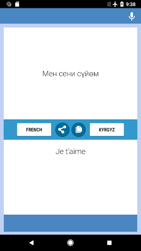 French-Kyrgyz Translator Screen 2