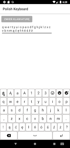 Android application Polish Keyboard, klawiatura screenshort