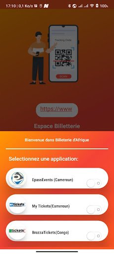 Android application ESPACE BILLETTERIE screenshort