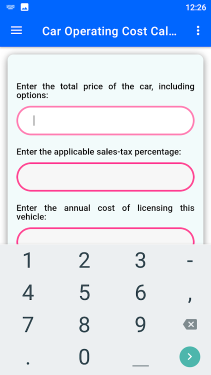 Car Operating Cost Calculator - 10 - (Android)