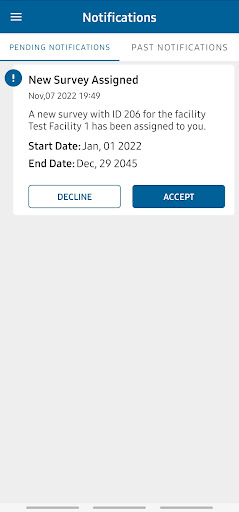 Accreditation Survey Screen 2