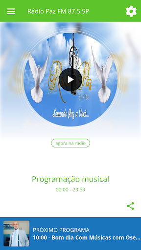 Android application Rádio Paz FM 87.5 SP screenshort
