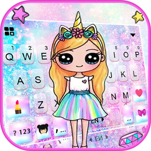 Galaxy Unicorn Girl Keyboard T logo