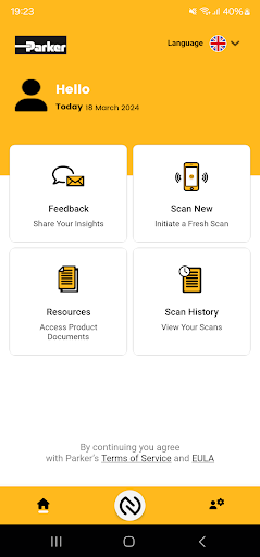 Android application Parker Device Connect screenshort