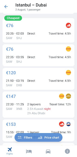 Sky Flight - Travel App Screen 2