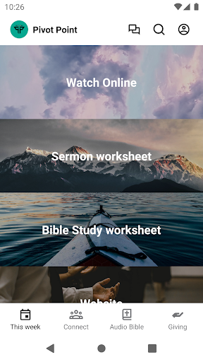 Android application Pivot Point Church screenshort