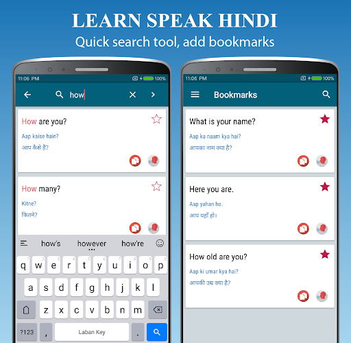 Learn Speak Hindi - Speaking Screen 3