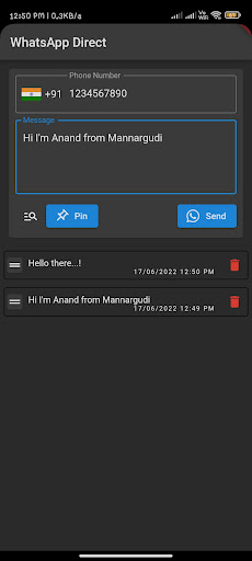 Android application DirectWhats Message screenshort