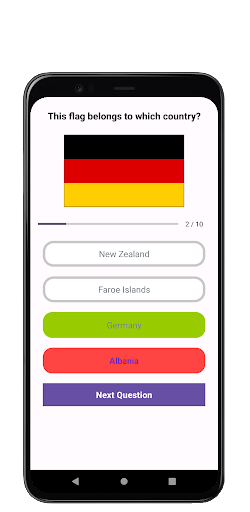 World Flags Quiz Screen 3