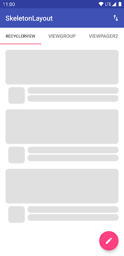 Android application SkeletonLayout screenshort