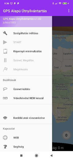 GPS Alapú útvonalnyilvántartás Screen 2