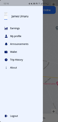 Android application Riku Driver screenshort