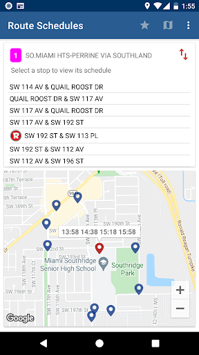 Transit Schedule in Miami Screen 3