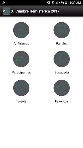 Android application XI Cumbre Hemisférica Alcaldes screenshort