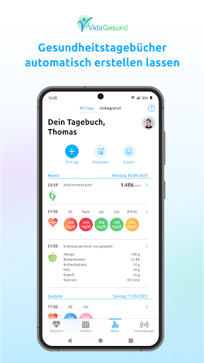 Diabetes-App + Blutdruck-App Screen 3