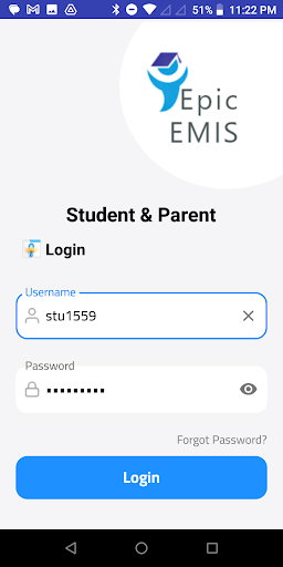 Android application Epic EMIS - Student & Parent screenshort