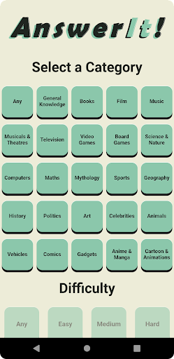 Android application Answer It! Trivia Quiz Game screenshort