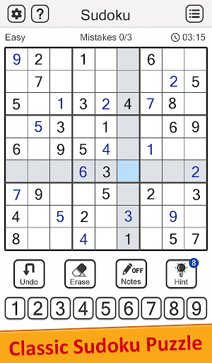Android application Sudoku Classic Puzzle Game screenshort