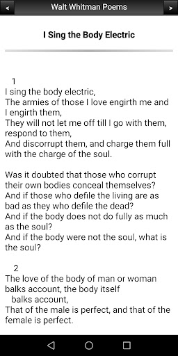 Walt Whitman Poems Screen 3