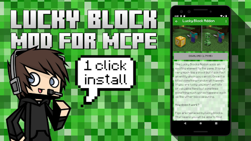Android application Lucky Block Mod for MC Pocket screenshort