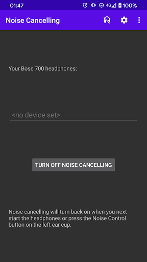 Noise Cancelling Switch Screen 3