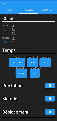 Android application ePrest screenshort