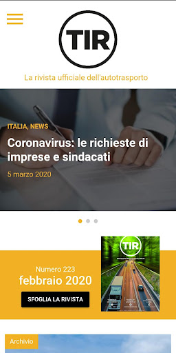 Android application Rivista TIR screenshort