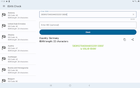 Imágen 20 Verificación IBAN (IBAN Check) android