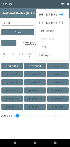 Airband Radio (RTL-SDR) Screen 3