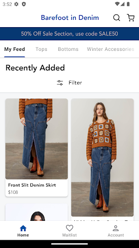 Android application Barefoot in Denim screenshort