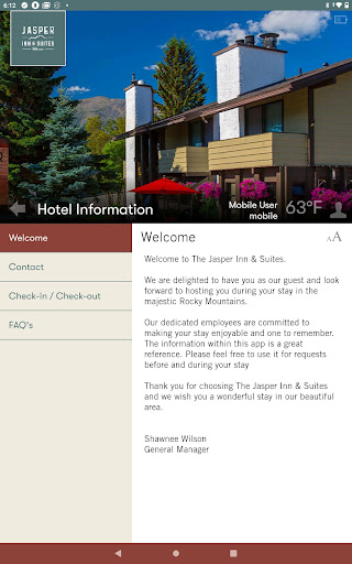 Android application Jasper Inn and Suites screenshort