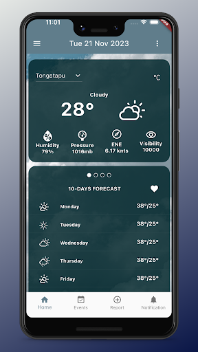 Android application Tonga Weather Alerts Response screenshort