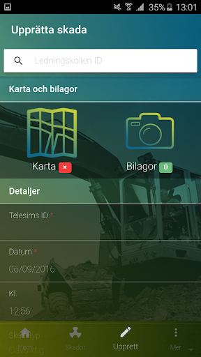 Skaderegistrering Screen 3
