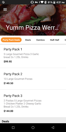 Yumm Gourmet Pizza Screen 3