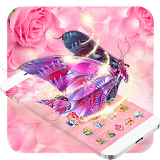 Spring Pink Rose Flower Butterfly Theme icon