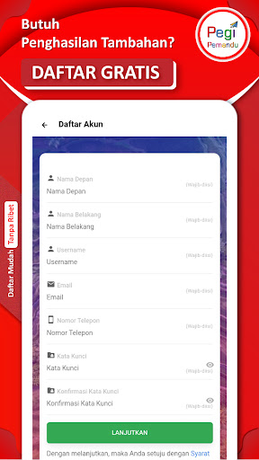 Android application Pemandu Pegi - Driver PegiLagi screenshort