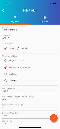 MOD Ration Formulation Tool Screen 3