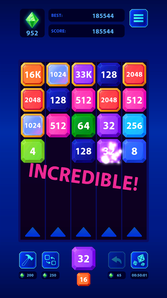 #2. 2048: X2 Master – Merge Puzzle (Android) By: INLOGIC PREMIUM - football soccer tennis sport