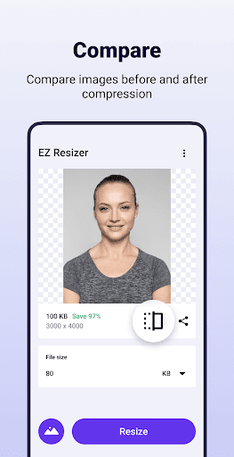 Photo resizer image compressor Screen 3