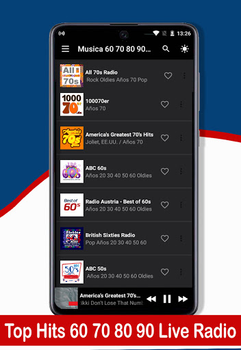 Android application Musica de los 60 70 80 y 90 screenshort