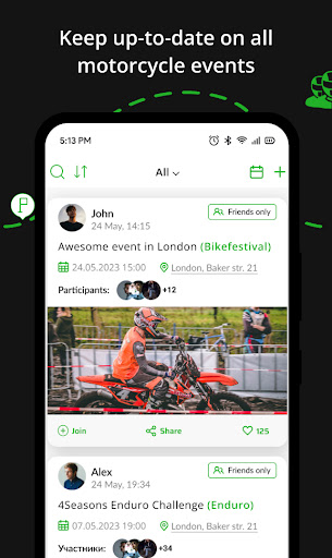 MOTOSPOT Motorcycle Social App Screen 2