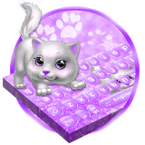 Purple Cute Kitty keyboard Theme icon