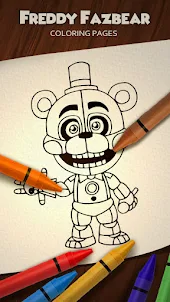 Freddy Faz Bear Coloring Pages