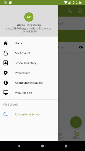 Screenshot of StudentSquare